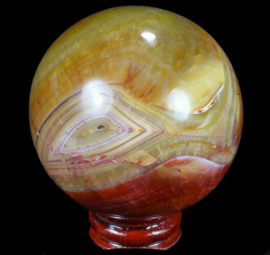 Colorful Carnelian Agate Sphere - Madagascar #70949